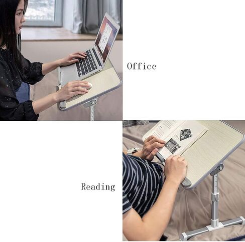Adjustable Laptop Bed Table - Portable Standing Desk for Reading, Eating, Working On Bed/Sofa - Foldable Laptop Stand for Bed in Kuwait