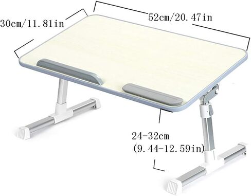 Adjustable Laptop Bed Table - Portable Standing Desk for Reading, Eating, Working On Bed/Sofa - Foldable Laptop Stand for Bed in Kuwait