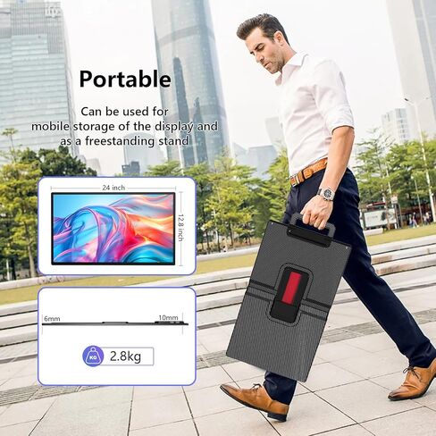 شاشة 23.8 بوصة 2.5K، شاشة محمولة QHD 1440P 180 هرتز، موسع شاشة كمبيوتر محمول IPS 178 درجة مع حامل دوار قابل للتعديل/VESA، USB-C/Type-C/USB-A/HDMI لأجهزة الكمبيوتر المحمول Mac PC Windows. in Kuwait