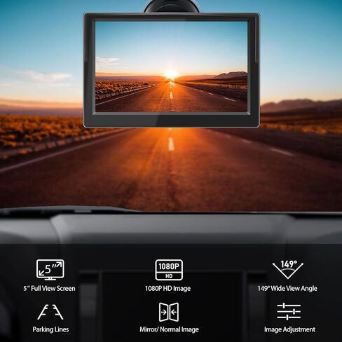 شاشة عرض خلفية ملونة TFT LCD مقاس 7 بوصات من AISHICHEN لكاميرا احتياطية لوقوف السيارات، شاشة كاميرا احتياطية لسيارة الدفع الرباعي وشاحنة مع مدخلين للفيديو، طاقة 12 فولت/24 فولت، الكاميرا غير متضمنة، الشاشة فقط in Kuwait