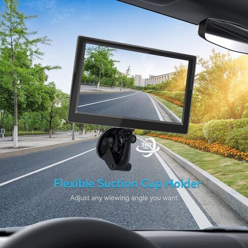 شاشة عرض خلفية ملونة TFT LCD مقاس 7 بوصات من AISHICHEN لكاميرا احتياطية لوقوف السيارات، شاشة كاميرا احتياطية لسيارة الدفع الرباعي وشاحنة مع مدخلين للفيديو، طاقة 12 فولت/24 فولت، الكاميرا غير متضمنة، الشاشة فقط in Kuwait