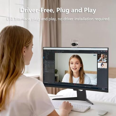 ordinarYone Highly Definition Clip On Webcam with Privacy Cover for Clear Video Conferencing Streaming Wide Compatible Easy Installs in Kuwait