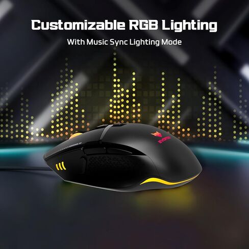 EvoFox Phantom 2 Programmable Gaming Mouse with 1000Hz Polling Rate | Ultra-Responsive 7000 FPS | Gaming Grade 12800 DPI | 10 Million clicks | RGB Lights | On-Board Memory | Windows Software | Black in Kuwait