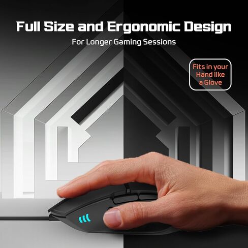 EvoFox Phantom 2 Programmable Gaming Mouse with 1000Hz Polling Rate | Ultra-Responsive 7000 FPS | Gaming Grade 12800 DPI | 10 Million clicks | RGB Lights | On-Board Memory | Windows Software | Black in Kuwait