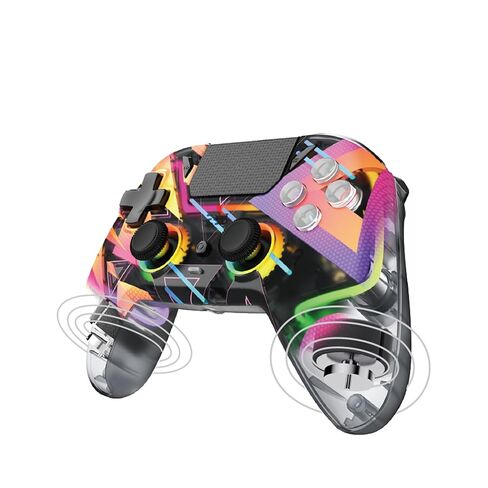 Wireless/Wired Game Controller WGP14V2 CLEAR,22 Buttons, Hall Effect, Cool Lights, Highly Sensitive,Compatible with PC/Steam/Switch/PS4/Ps3/iOS/MacOs/Android, Black in Kuwait