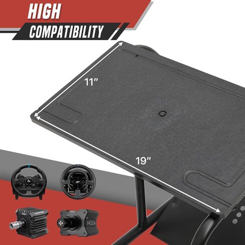 BRIGHTORIA Racing Simulator Cockpit, Steering Wheel Stand Included, High Compatibility Fit for Xbox, Playstation, PC, Heavy Duty Driving Simulator, Adjustable Angles Foot Pedal in Kuwait
