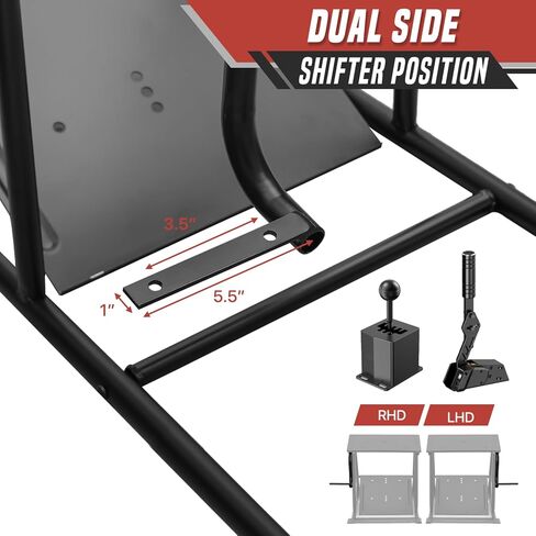 BRIGHTORIA Racing Simulator Cockpit, Steering Wheel Stand Included, High Compatibility Fit for Xbox, Playstation, PC, Heavy Duty Driving Simulator, Adjustable Angles Foot Pedal in Kuwait