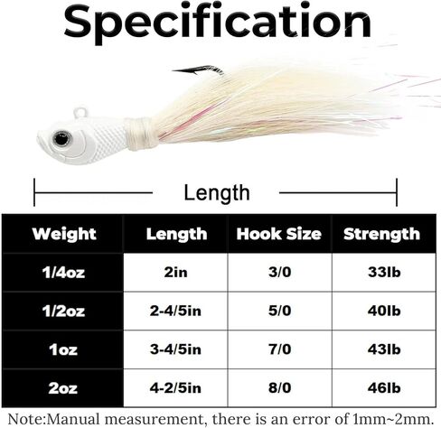 9KM DWLIFE Bucktail Jigs Jig Heads 5Pcs Saltwater Buck Tail Fishing Lure Crappie Hair Jigs Bass Walleye Surf Fishing Lures in Saudi Arabia