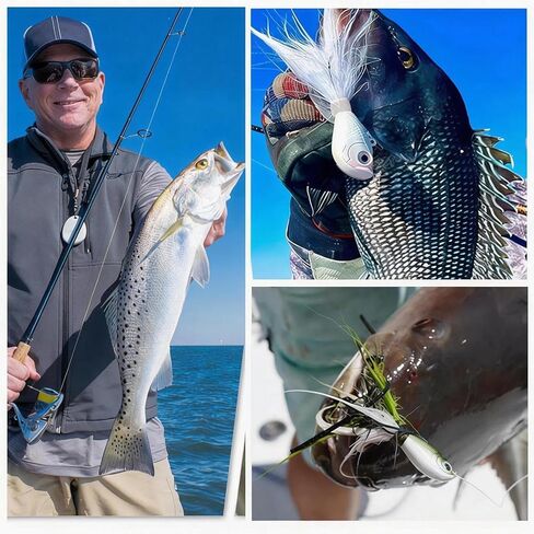 9KM DWLIFE Bucktail Jigs Jig Heads 5Pcs Saltwater Buck Tail Fishing Lure Crappie Hair Jigs Bass Walleye Surf Fishing Lures in Saudi Arabia