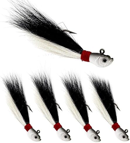 9KM DWLIFE Bucktail Jigs Jig Heads 5Pcs Saltwater Buck Tail Fishing Lure Crappie Hair Jigs Bass Walleye Surf Fishing Lures in Saudi Arabia