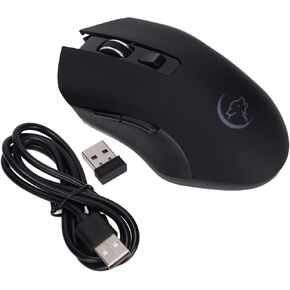 ماوس سلكي أقل قابل للشحن كتم الصوت ماوس USB مريح 2.4 جيجا هرتز اتصال مستلزمات الكمبيوتر أسود G851 لألعاب المكتب in Kuwait