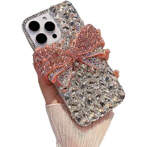 iFiLOVE لهاتف iPhone 17 Pro Max Case للفتيات والنساء، غطاء حماية واقٍ ثلاثي الأبعاد فاخر متلألئ بلينغ الماس وكريستال حجر الراين على شكل فيونكة لهاتف iPhone 17 Pro Max in Kuwait