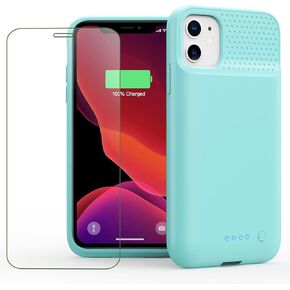 حافظة بطارية Feob لهاتف iPhone 11، حافظة شحن محمولة بقدرة 6800 مللي أمبير في الساعة، حزمة بطارية ممتدة لهاتف iPhone 11 [6.1 بوصة] - أسود in Kuwait