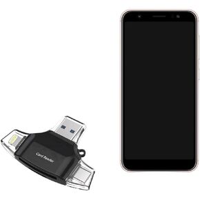 BoxWave Smart Gadget Compatible with ASUS Transformer Pad TF300TG - AllReader SD Card Reader, microSD Card Reader SD Compact USB - Jet Black in Kuwait