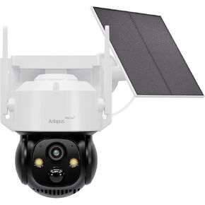 Anlapus 2.5K Add-on Battery Powered Wireless Outdoor Camera with Solar Panel, Pan/Tilt, Color Night Vision, PIR/AI Detect, Auto Tracking, Spotlight and Siren, Only Work with Our Security Camera Hub in Saudi Arabia