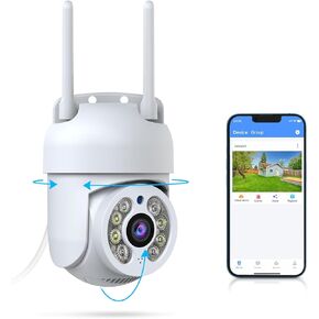 OOSSXX 360 Camera Surveillance PTZ 3MP Security Camera Outdoor Wireless Cameras for Home Security, Auto Tracking & Light Alarm Floodlight & Color Night Vision 2.4G/5G WiFi in Kuwait