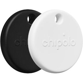 علامة تعقب Chipolo POP - جهاز تعقب بلوتوث ملون ومتوافق بصوت عالٍ مع الاتصال بهاتفك وتنبيه خارج النطاق، يعمل مع Apple Find My أو Google Find My Device - عبوتان (أبيض، أسود) in Kuwait