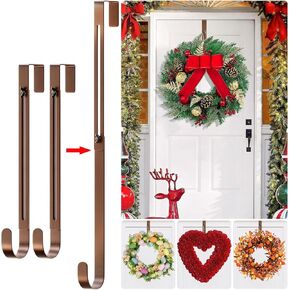 Wreath Door Hanger,12" Wreath Hangers for Front Door Décor,Easter Decorations,Ultra-thin Over the Door Hooks Organizer for Home,10lbs Metal Door Hanger,Welcome Sign for Front Door Christmas Halloween in Kuwait