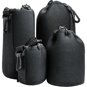 4 Pcs Camera Lens Bags Pouch,Camera Lens Holder,4 Sizes Protective Camera Lens Pouch Set With Drawstring Design(Small, Medium, Large, X Large) in Saudi Arabia