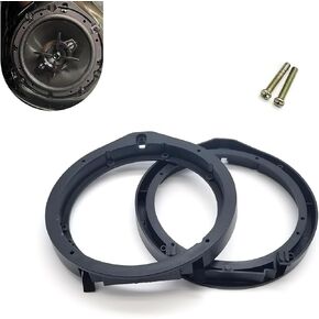 2 PCS Car Speaker Adapter, 6.5 Inches Stereo Speaker Gasket, Replacement Mounting Speaker Adapter Bracket Spacer, Compatible with Honda Fit/Accord/Civic/Chengfan/Lingpai/CRV/Vinzhi (Black) in Saudi Arabia