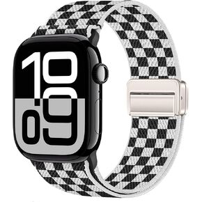Stretchy Band Compatible with Apple Watch Bands 40mm 41mm 42mm 38mm 44mm 45mm 46mm 49mm Women Men,Magnetic Clasp Nylon Elastic Sport Strap for iWatch Series 11 10 9 8 7 6 5 4 3 SE SE2 SE3 Ultra in Saudi Arabia