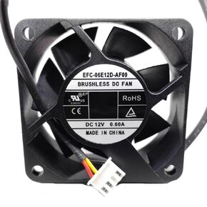 DC12V 0.60A EFC-06E12D-AF09 6025 6 سم 3 أسلاك هيكل مروحة تبريد مزود الطاقة in Kuwait