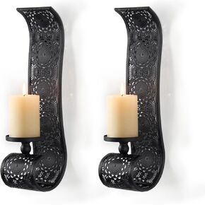 Wall Candle Sconce Set of 2,Metal Wall Mounted Candle Holder for Home,Living Room, Bathroom, Dining Room Decorations,Gold in Kuwait