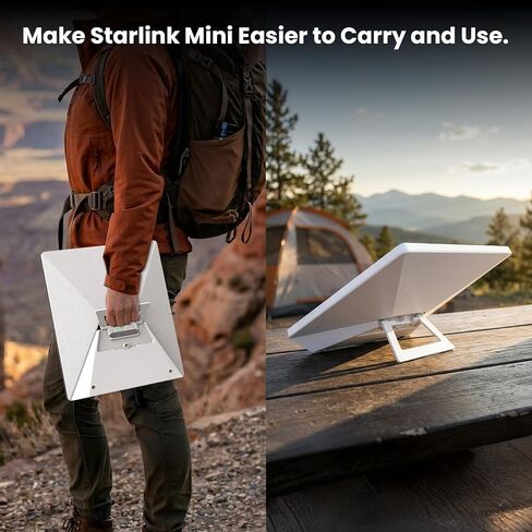 حزمة بطارية Starlink Mini بقدرة 99 وات في الساعة 27600 مللي أمبير في الساعة، بنك طاقة محمول، مناسب للسفر الجوي، وقت تشغيل 4 ساعات +، 60 وات تيار مستمر و65 وات PD3.0 USB-C، مقاوم للماء IP65، حامل قابل للطي لحالات الطوارئ الخارجية RV in Kuwait