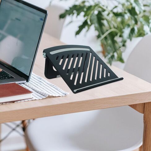 VALICLUD Foldable Laptop Riser Stand Adjustable Ventilated Desktop Laptop Desk Stand Multi-Angle for Home Office Coffee Shop Use in Kuwait