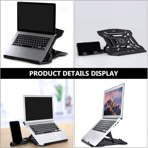 jojofuny Adjustable Folding Laptop Stand and Computer Holder Portable Desk Bracket with Cooling Base for Office and Travel Use Random Color in Kuwait