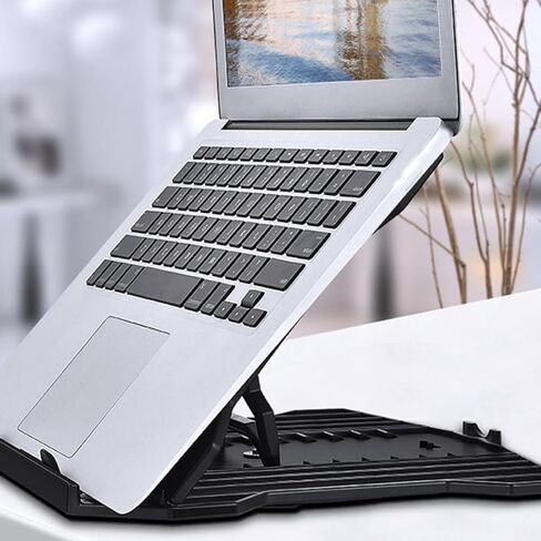 jojofuny Adjustable Folding Laptop Stand and Computer Holder Portable Desk Bracket with Cooling Base for Office and Travel Use Random Color in Kuwait