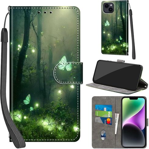 Case Wallet for iPhone 15 Plus, with [3 Card Slots], Kickstand Magnetic Closure PU Leather Shockproof Protective Flip Cover 6.7", Golden Dandelion in Saudi Arabia