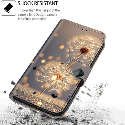 Case Wallet for iPhone 15 Plus, with [3 Card Slots], Kickstand Magnetic Closure PU Leather Shockproof Protective Flip Cover 6.7", Golden Dandelion in Saudi Arabia