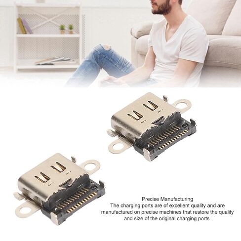 Tangxi 2PCS نوع C منفذ شحن للتبديل لايت، الألومنيوم USB C وحدة التحكم قفص الاتهام موصل شاحن منفذ المقبس، قطع غيار للتبديل لايت HDH - 001 in Kuwait