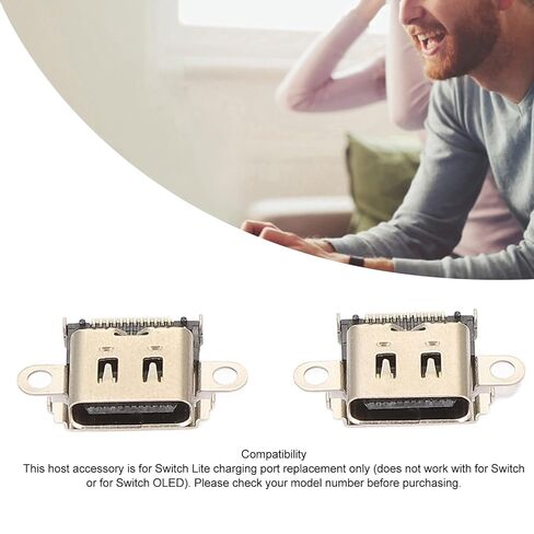 Tangxi 2PCS نوع C منفذ شحن للتبديل لايت، الألومنيوم USB C وحدة التحكم قفص الاتهام موصل شاحن منفذ المقبس، قطع غيار للتبديل لايت HDH - 001 in Kuwait