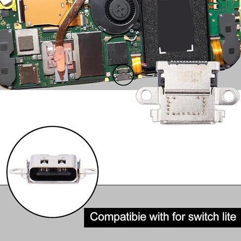 Tangxi 2PCS نوع C منفذ شحن للتبديل لايت، الألومنيوم USB C وحدة التحكم قفص الاتهام موصل شاحن منفذ المقبس، قطع غيار للتبديل لايت HDH - 001 in Kuwait