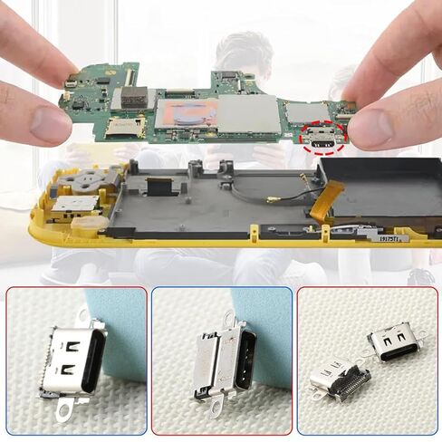 Tangxi 2PCS نوع C منفذ شحن للتبديل لايت، الألومنيوم USB C وحدة التحكم قفص الاتهام موصل شاحن منفذ المقبس، قطع غيار للتبديل لايت HDH - 001 in Kuwait
