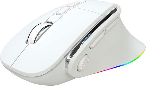 ماوس مكتب H5S سلكي من النوع C/2.4G ماوس بصري لاسلكي بلوتوث، تصميم مريح، ضوء RGB، عمر بطارية 30 يومًا، 2400 نقطة في البوصة، متوافق مع أجهزة الكمبيوتر الشخصية وأجهزة Mac والكمبيوتر المحمول in Kuwait