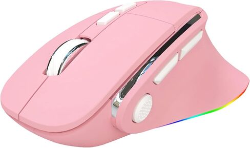 ماوس مكتب H5S سلكي من النوع C/2.4G ماوس بصري لاسلكي بلوتوث، تصميم مريح، ضوء RGB، عمر بطارية 30 يومًا، 2400 نقطة في البوصة، متوافق مع أجهزة الكمبيوتر الشخصية وأجهزة Mac والكمبيوتر المحمول in Kuwait