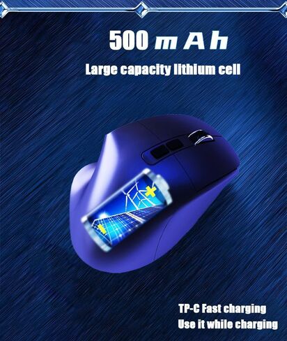 ماوس مكتب H5S سلكي من النوع C/2.4G ماوس بصري لاسلكي بلوتوث، تصميم مريح، ضوء RGB، عمر بطارية 30 يومًا، 2400 نقطة في البوصة، متوافق مع أجهزة الكمبيوتر الشخصية وأجهزة Mac والكمبيوتر المحمول in Kuwait