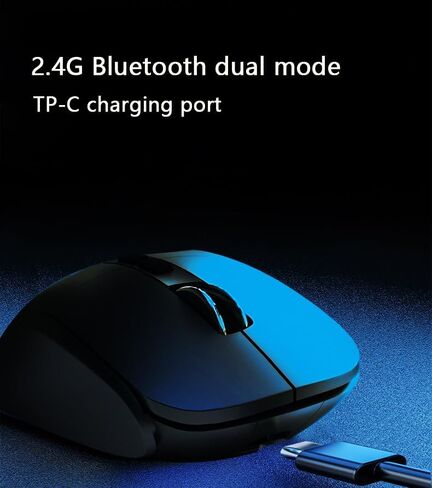 ماوس مكتب H5S سلكي من النوع C/2.4G ماوس بصري لاسلكي بلوتوث، تصميم مريح، ضوء RGB، عمر بطارية 30 يومًا، 2400 نقطة في البوصة، متوافق مع أجهزة الكمبيوتر الشخصية وأجهزة Mac والكمبيوتر المحمول in Kuwait