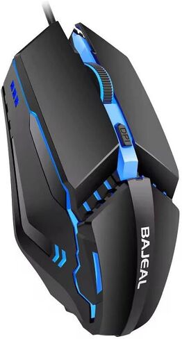 ماوس ألعاب سلكي RGB مع أسطوانة جلدية مضادة للانزلاق، تصميم DPI قابل للتعديل ومريح، أسود in Kuwait
