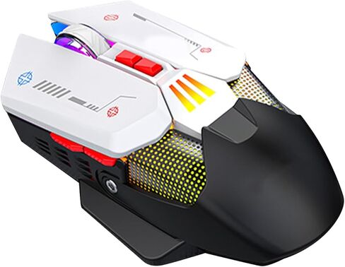 ماوس ألعاب EBTOOLS، ماوس قابل للبرمجة بإضاءة خلفية RGB مع وضع مزدوج 2.4G BT 5.0، يصل إلى 2400 نقطة في البوصة، ماوس كمبيوتر قابل لإعادة الشحن لنظام Win8 10، Android، EBTOOLSqikdt4fr8h in Kuwait
