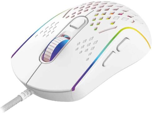 ماوس ألعاب سلكي خفيف الوزن بالليزر RGB - مستشعر بصري، 13 وضعًا، ما يصل إلى 12800 نقطة في البوصة، 6 أزرار قابلة للبرمجة، التوصيل والتشغيل، تصميم مريح لأجهزة الكمبيوتر المحمول والكمبيوتر الشخصي وأجهزة Mac in Kuwait