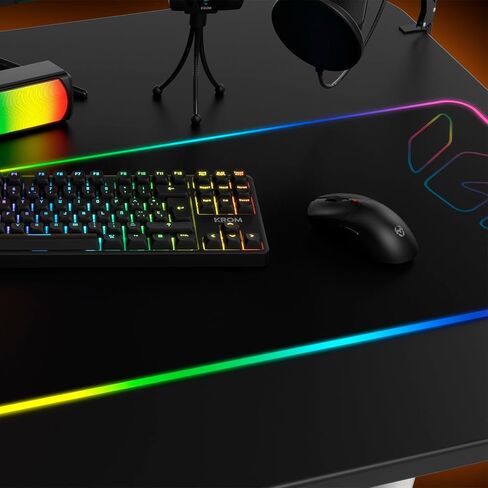 KROM KLEVER BLACK - ماوس ألعاب لاسلكي خفيف الوزن، 55 جرام، مستشعر بصري دقيق Pixart PMW 3325، 6 أزرار، 6 مستويات DPI تصل إلى 10000، جهاز استقبال لاسلكي 2.4 جيجا هرتز، USB، أسود. in Kuwait