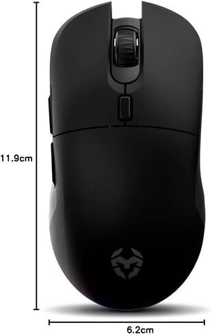 KROM KLEVER BLACK - ماوس ألعاب لاسلكي خفيف الوزن، 55 جرام، مستشعر بصري دقيق Pixart PMW 3325، 6 أزرار، 6 مستويات DPI تصل إلى 10000، جهاز استقبال لاسلكي 2.4 جيجا هرتز، USB، أسود. in Kuwait