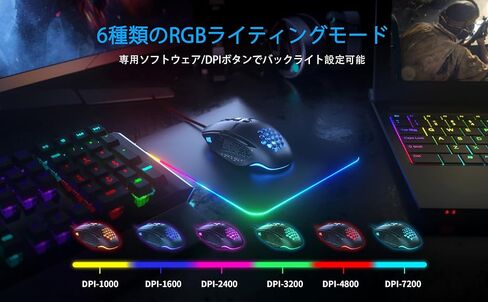 V303 Gaming Mouse Wired Gaming PC Mouse 7200 Adjustable DPI LED Breathing Light RGB Mouse USB Gaming Ergonomic Design Fits All Hands, 8 Program Buttons, Computer Mouse, Compatible with Windows in Kuwait