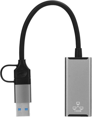 KANASI Gigabit Ethernet Adapter, Aluminum Alloy USB Network Adapter for Stable Internet Connection on laptops and Mobile Devices in Kuwait