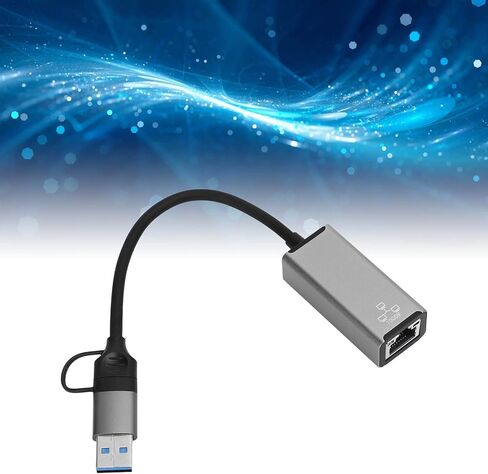 KANASI Gigabit Ethernet Adapter, Aluminum Alloy USB Network Adapter for Stable Internet Connection on laptops and Mobile Devices in Kuwait