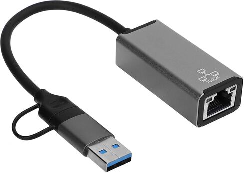 KANASI Gigabit Ethernet Adapter, Aluminum Alloy USB Network Adapter for Stable Internet Connection on laptops and Mobile Devices in Kuwait